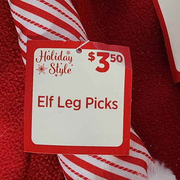 Holiday Style 6pk Assorted Elf Leg Felt Cloth and Wooden Picks for Decorating - Picture 14 of 16